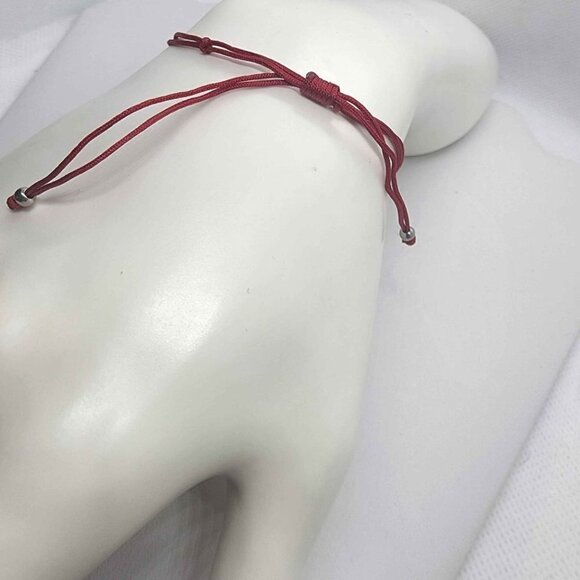 Sterling SIlver 925 Round Design With Red String Bracelet - Picture 2 of 3